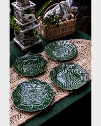 Jardins Du Monde Assorted Dessert/Salad Plates, Set of 4