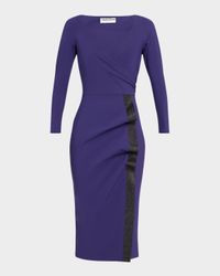 Ruffle Glitter-Trim Bodycon Midi Dress