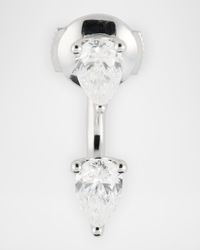 18K White Gold Large Pear Diamond Orbit Earring, Single