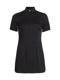 Women's Crescent Jacquard Minidress - Black - Size Medium