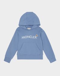 Boy's Logo Embroidered Cotton Hoodie, Size 8-10