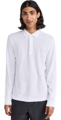 Lacoste Long Sleeve Stretch Cotton Paris Polo Blanc XL