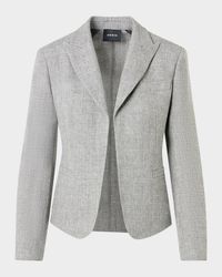 Deneuve Linen & Virgin Wool Open-Front Jacket