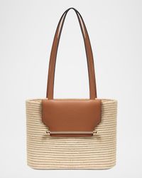 Basket Raffia & Leather Shoulder Bag