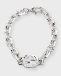 Men's Sterling Silver Interlocking G Link Bracelet