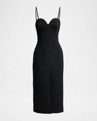 Raw-Edge Tailored Sleeveless Midi Dress