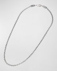 Men's Sterling Silver Cable Chain Necklace, 24"L