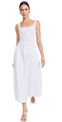 Show Me Your Mumu Bradshaw Maxi Dress Rosette Mesh White M