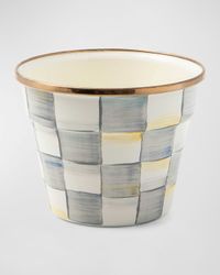 Sterling Check Enamel Small Garden Pot