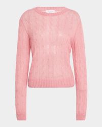 Mohair Cable Crewneck Sweater