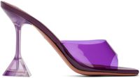 Amina Muaddi Purple Lupita Glass Slipper Heeled Sandals