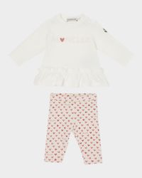Girl's Ruffle Top & Leggings Set, Size 6M-3