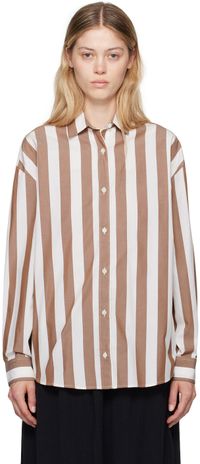 Baserange White & Brown Loose Ole Shirt