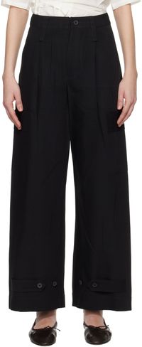 ISSEY MIYAKE Black Pressed Form Trousers
