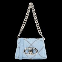 Liu Jo - Sac porté épaule en denim avec chaînes - Taille Unique - Bleu
