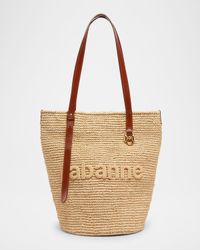Cabas Logo Raffia Shoulder Bag