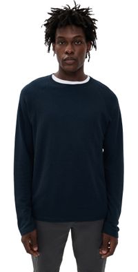 Billy Reid Raglan Crew Carbon Blue S