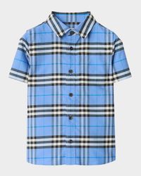 Boy's Check Cotton Oxford Shirt, Size 3-14