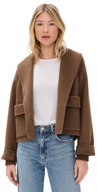 Splendid x Cella Jane Crop Icon Coat Truffle L