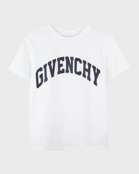Boy's Curved Logo-Print T-Shirt, Size 8-14