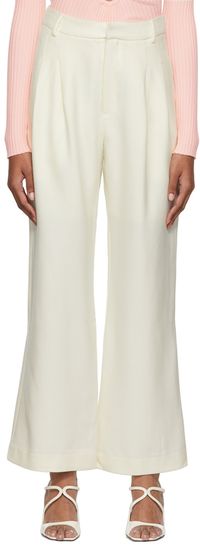 Wynn Hamlyn Pantalon Mapplethorpe blanc cassé