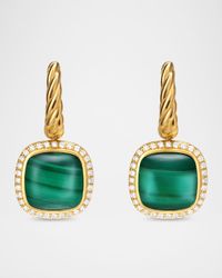 Albion Drop Earrings with Gemstones and Diamonds in 18K Gold, 10mm