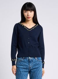 Paul Smith - Gilet droit Col V en coton organique - Taille L - Bleu