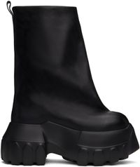 Rick Owens Bottes évasées noires à semelle Tractor et à plateforme épaisse - Hollywood