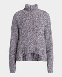 Turtleneck Cashmere-Silk Boucle Sweater
