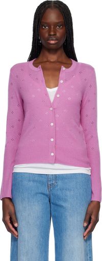 Guest in Residence Purple Jane Pointelle Cardigan