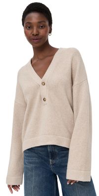 Faherty Jackson V Neck Popover Oatmeal Heather XS