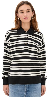 La Ligne Striped Howard Polo Black/Cream M