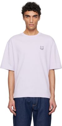 Maison Kitsuné Purple Bold Fox Head Patch Oversize T-shirt