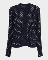 Button-Down Dotted Knit Cardigan