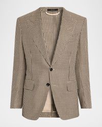 Men's Shelton Pied de Poule Single-Breasted Sport Coat