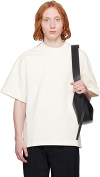 Jil Sander White Logo Flag Shoulder T-shirt