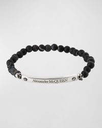 Men's Skull Beads Agate Bracelet