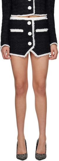 Balmain Black Fringed Miniskirt