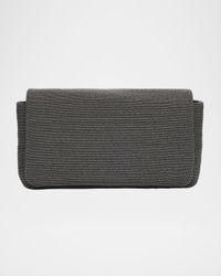 Convertible Flap Monili Leather Clutch Bag