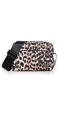 GANNI Recycled Tech Festival Bag Leopard One Size