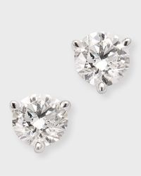 18K White Gold Martini Diamond Stud Earrings, 1.03tcw