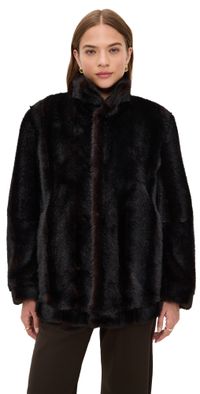 MM6 Maison Margiela Faux Fur Sports Jacket Brown 40