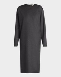 Lysiane Long-Sleeve Midi Cashmere Dress