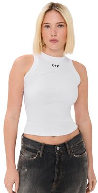 Off-White Off Stamp Rib Round Tank Top White/Black 42