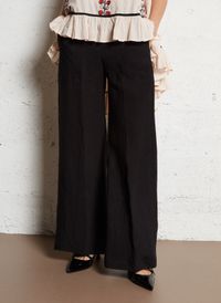 Diega - Pantalon large en lin - Taille L - Vert