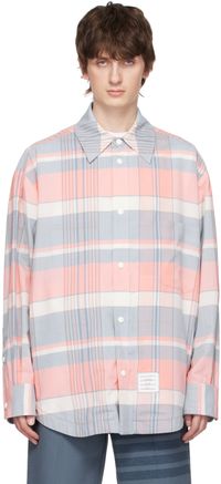 Thom Browne Chemise surdimensionnée rose et bleu