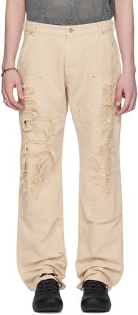 1017 ALYX 9SM Off-White Destroyed Carpenter Trousers