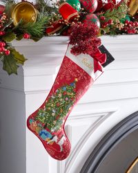 Personalized Retro Tree Holiday Stocking