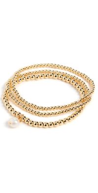 SHASHI Veronica Bracelet Set Gold/Pearl One Size