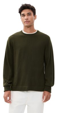 Officine Generale Nina Crew Neck Merino Wool Sweater Olive XL